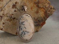 Dendritic Agate Pendant in Sterling Silver